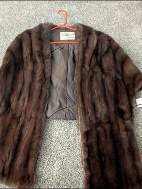 Ladies Vintage Brown Authentic Mink Fur Coat